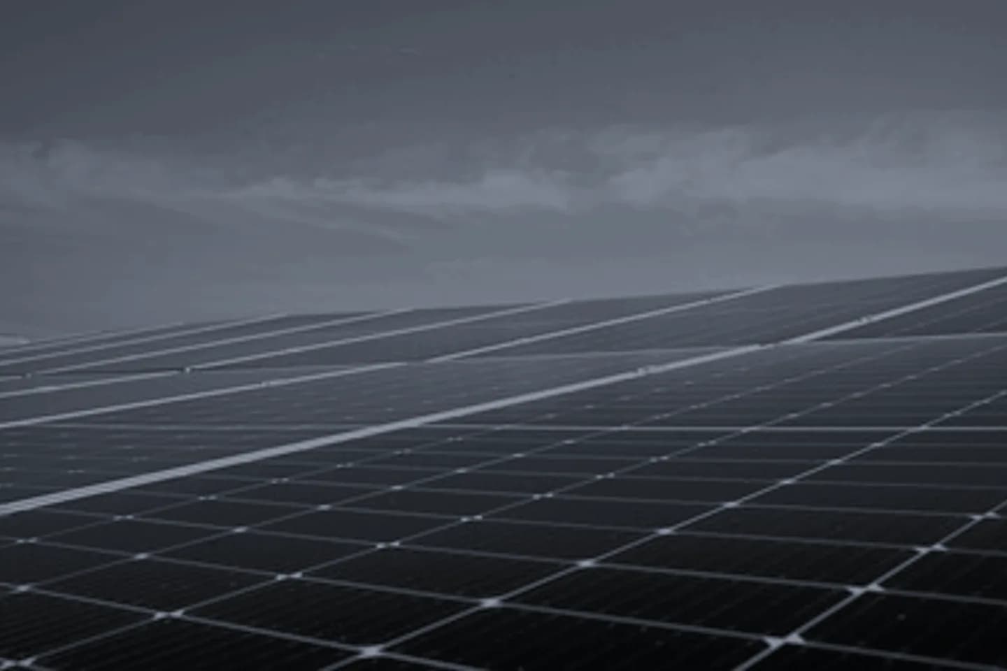 Solar field at dusk